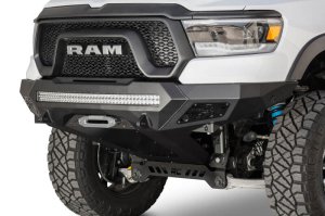 Ram Rebel 1500 Bumper - Front - Addictive Desert Designs - Stealth Fighter - Hammer Black with Satin Black panels - `19-`27